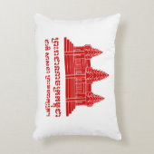 アンコールワットカンボジア/クメール国旗とモットー アクセントクッション (正面(垂直))