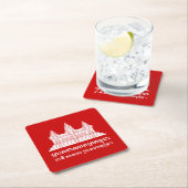 アンコールワットカンボジア/クメール国旗とモットー スクエアペーパーコースター (インサイチュ)