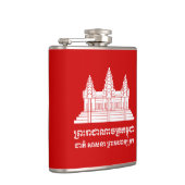 アンコールワットカンボジア/クメール国旗とモットー フラスク (右)