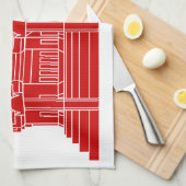 アンコールワットカンボジア/クメール国旗 キッチンタオル (四つ折り)