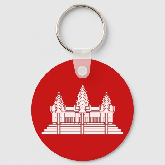 アンコールワットカンボジア/クメール国旗 キーホルダー (正面)