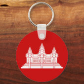 アンコールワットカンボジア/クメール国旗 キーホルダー (正面)