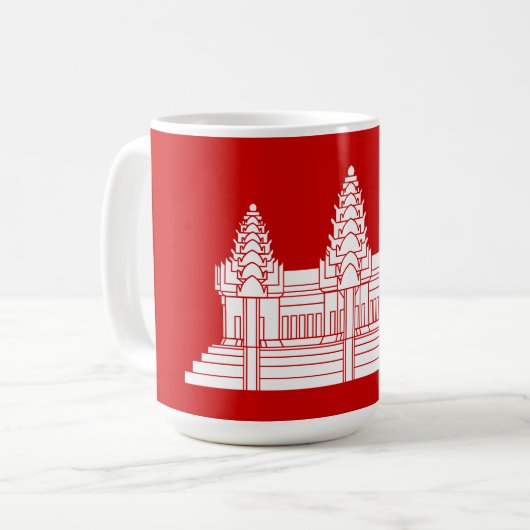 アンコールワットカンボジア/クメール国旗 コーヒーマグカップ (正面左)