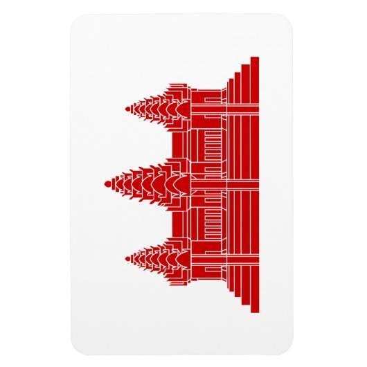 アンコールワットカンボジア/クメール国旗 マグネット (縦)