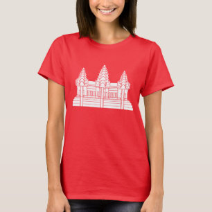 アンコールワットカンボジア/クメール国旗 Tシャツ