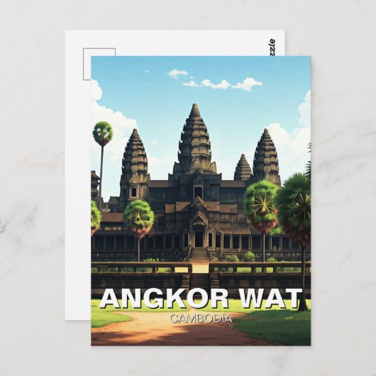 アンコールワットカンボジア ポストカード (正面/裏面)