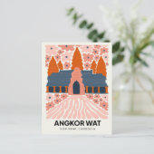 アンコールワットシェムリアップカンボジア旅行フローラアート ポストカード (スタンド正面)