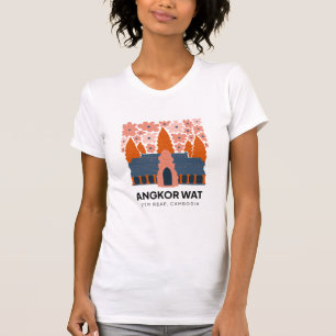 アンコールワットシェムリアップカンボジア旅行フローラ Tシャツ