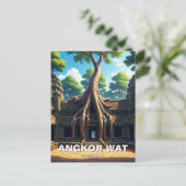 アンコールワットテンプルツリーカンボジア ポストカード (スタンド正面)