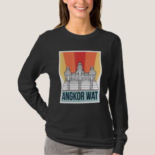 アンコールワットレトロカンボジアアジア観光客 Tシャツ