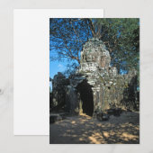 アンコールワット、タ・ソム寺院 - カンボジア、アジア 招待状 (正面/裏面)