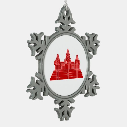 アンコールワットVer.2.0.クメール寺 スノーフレークピューターオーナメント (左)