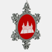 アンコールワットVer.2.0.クメール寺 スノーフレークピューターオーナメント (左)