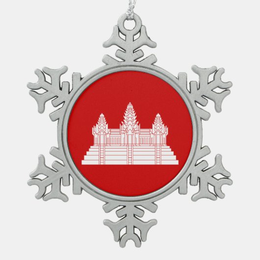 アンコールワットVer.2.0.クメール寺 スノーフレークピューターオーナメント (正面)