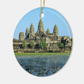 アンコール·ワットと湖に映る反射-カンボジア セラミックオーナメント (左)