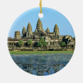 アンコール·ワットと湖に映る反射-カンボジア セラミックオーナメント (裏面)