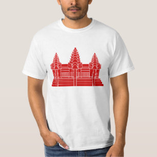 アンコール・ワットのカンボジア語/クメール王国の旗 Tシャツ
