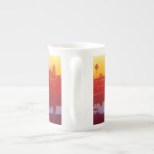 アンコール・ワットの日没のモダンなシルエットの芸術の日の出 ボーンチャイナマグカップ (裏面)