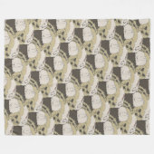 アンゴラのウサギ フリースブランケット (正面(横))