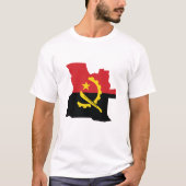 アンゴラの国旗と国土の地図 Tシャツ (正面)
