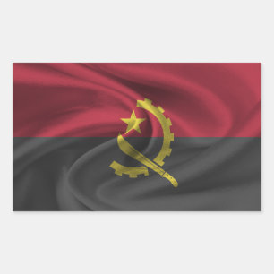 アンゴラの国旗 長方形シール