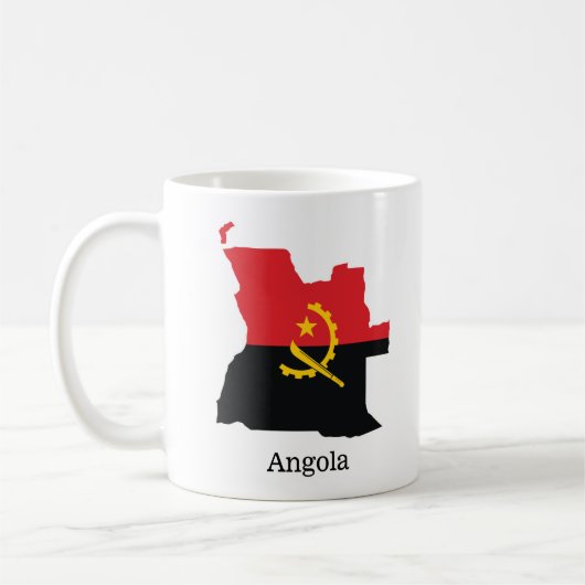 アンゴラの旗と国 コーヒーマグカップ (左)