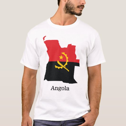 アンゴラの旗と国 Tシャツ (正面)