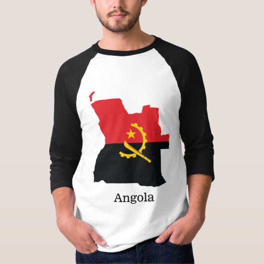 アンゴラの旗と国 Tシャツ (正面)