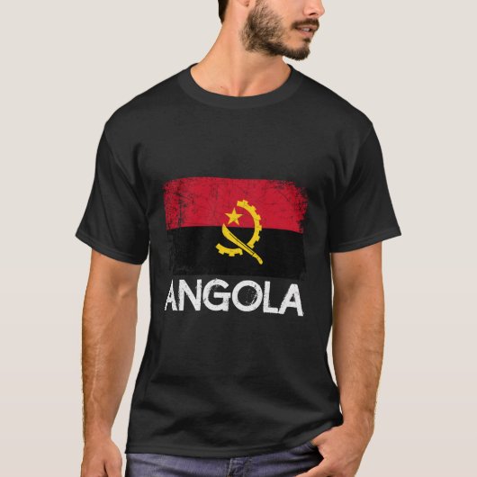 アンゴラギフトで作られたアンゴラ国旗ヴィンテージ Tシャツ (正面)
