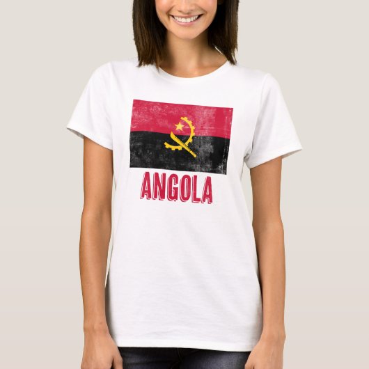 アンゴラグランジ国旗動揺して/"ルック Tシャツ (正面)
