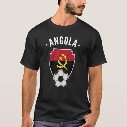 アンゴラサッカーアンゴラフラッグサッカーアンゴラプライドR Tシャツ (正面)