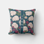 アンゴラフェレット小フローラパタカラフルーン クッション (正面)