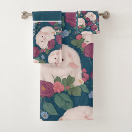 アンゴラフェレット小フローラパタカラフルーン バスタオルセット