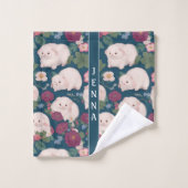 アンゴラフェレット小フローラパタカラフルーン バスタオルセット (ウォッシュタオル)