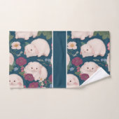 アンゴラフェレット小フローラパタカラフルーン バスタオルセット (ハンドタオル)