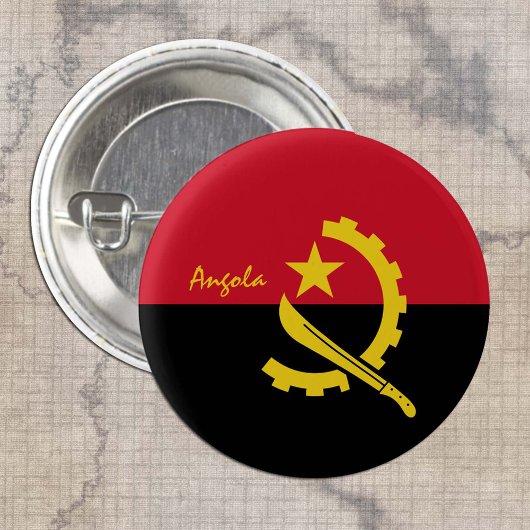 アンゴラボタン，愛国的アンゴラ国旗のファッション 缶バッジ