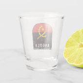 アンゴラ国旗のエンブレム動揺してヴィンテージ ショットグラス (裏面)