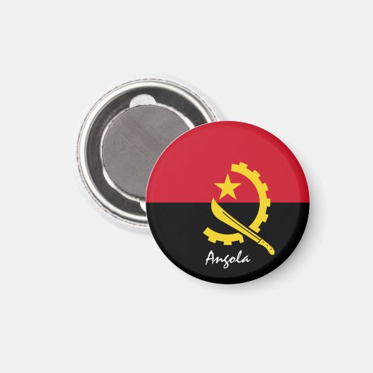 アンゴラ国旗&アフリカ – 旅行/スポーツファン マグネット (正面/裏面)