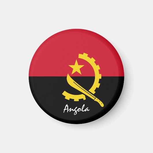 アンゴラ国旗&アフリカ – 旅行/スポーツファン マグネット (正面)