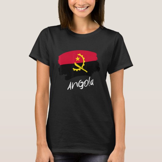 アンゴラ国旗 アンゴラ Tシャツ (正面)