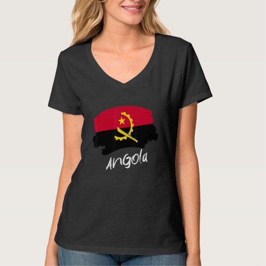 アンゴラ国旗 アンゴラ Tシャツ (正面)