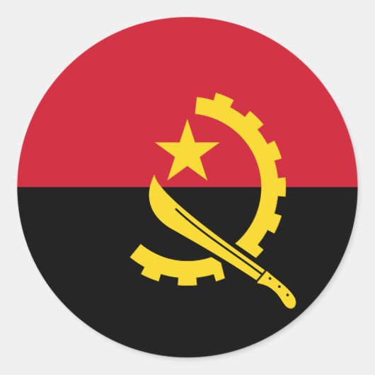 アンゴラ国旗 ラウンドシール (正面)