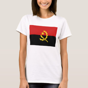 アンゴラ国旗x地図Tシャツ Tシャツ