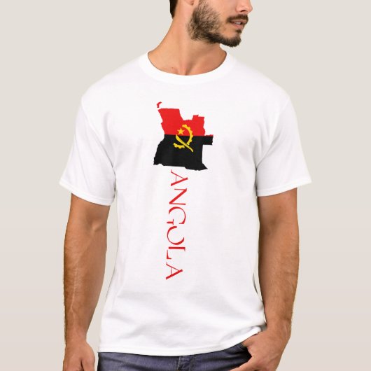アンゴラ地図フラグ Tシャツ (正面)