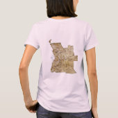 アンゴラ フラグ + 地図 + テキスト Tシャツ (裏面)