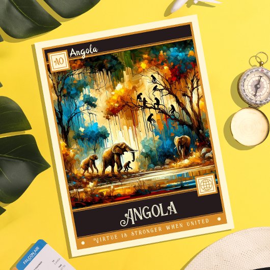 アンゴラ |ヴィンテージ絵画ー ポストカード