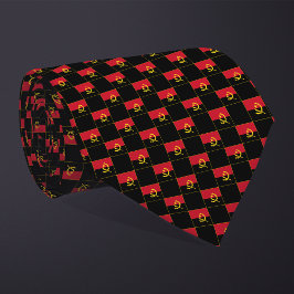 アンゴ市松模様にラ国旗のパターン ネクタイ