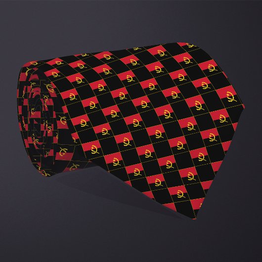 アンゴ市松模様にラ国旗のパターン ネクタイ