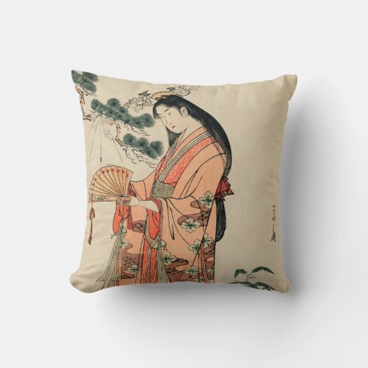 『アンシェン日本のトウッドスケッチと女』 クッション (正面)