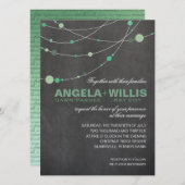 アンジェラのスタイリッシュな繊維|の黒板のミントのフェルト 招待状 (正面/裏面)